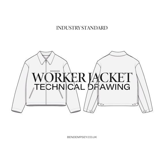 Worker Jacket Technical Drawing