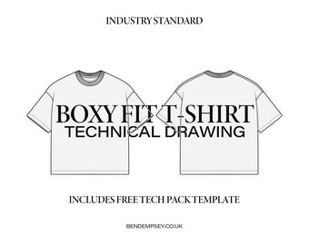Dibujo Técnico Camiseta Boxy Fit