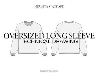 Dibujo Técnico Camiseta Manga Larga Oversize