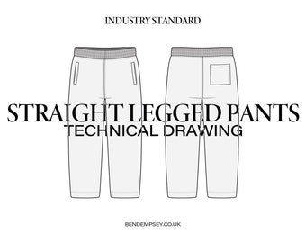 Dibujo tecnico pantalon recto