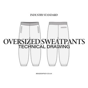 Oversized Sweatpants Technical Drawing