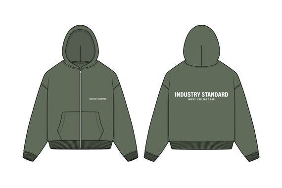 MARTIN PLAN ■ Travail Box Sweat Zip Hoodie Boxy Fit Zip Hoodie Technical Drawing - Etsy