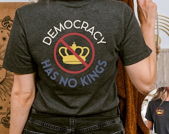 Camiseta "No Kings Democracy": camiseta de protesta política contra la oligarquía