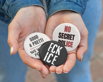 Elige 3 botones anti-ICE, pin de activista de ICE Out, protesta contra el fascismo por la abolición de ICE, pin con declaración política, homenaje a Renée Good y Alex Pretti