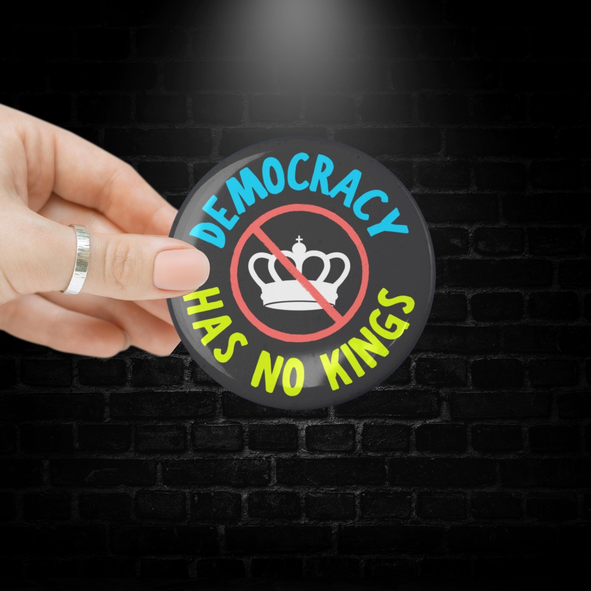Button Pin No Kings In America Anti-Trump Pin Button | Anti-Fascism ...