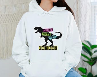 Sudadera «Extinguamos a los multimillonarios» – Sudadera de protesta antioligarcas, Sudadera antibillonarios, Sudadera «Comamos a los ricos» para un regalo liberal divertido