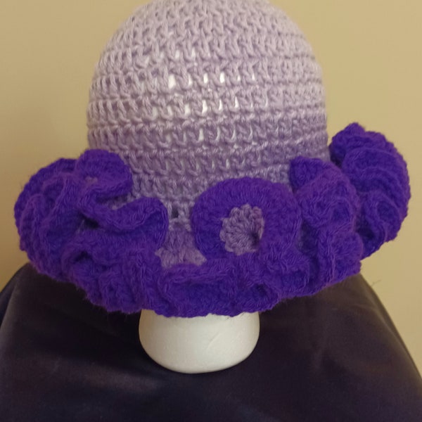 Crochet ruffle hat