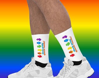 Gay Gift Idea, Pride Rainbow Flag Socks, Nonbinary Pansexual Asexual Gay Wedding Socks, Trending Pride Socks a Gay Gift Duck Pride Socks