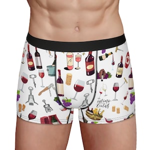 Wine Lovers  Boxer, Mens Briefs | Funny Gift for Boyfriend, Unique Present for Wine Enthusiasts