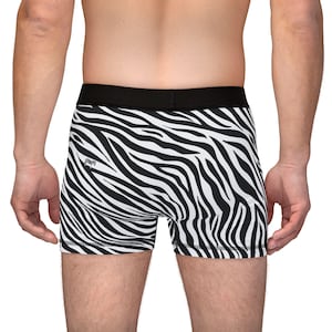 Zebra Print All Over Briefs Original Mens Briefs Underwear Boxer, Boyfriend Husband Gift Funny Valentines Christmas Gift