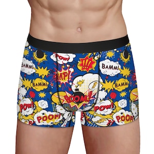 Cartoon Slip Original Herren Slip Unterwäsche Boxer, Freund Ehemann Geschenk Einzigartiges Geschenk für Comic Liebhaber Lustiges Valentines Weihnachtsgeschenk