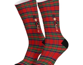 Scottish Bagpipes Socks: Tartan Highland Twill Design