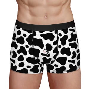 Cow Print Men&#39;s Boxer Briefs: Novelty Husband Gift