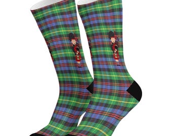 Scottish Bagpipes Socks: Tartan Highland Twill Design
