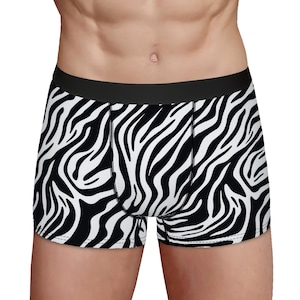 Zebra Print All Over Briefs Original Mens Briefs Underwear Boxer, Boyfriend Husband Gift Funny Valentines Christmas Gift