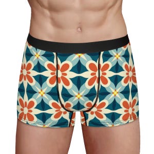Retro 60s Floral Men&#39;s Boxers: Milk Silk Underwear