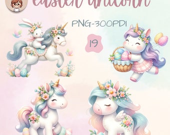 watercolor easter clipart,A cute Easter Unicorn,watercolor unicorn clipart,watercolor png,  pastel color,nursery clipart png,Commercial Use