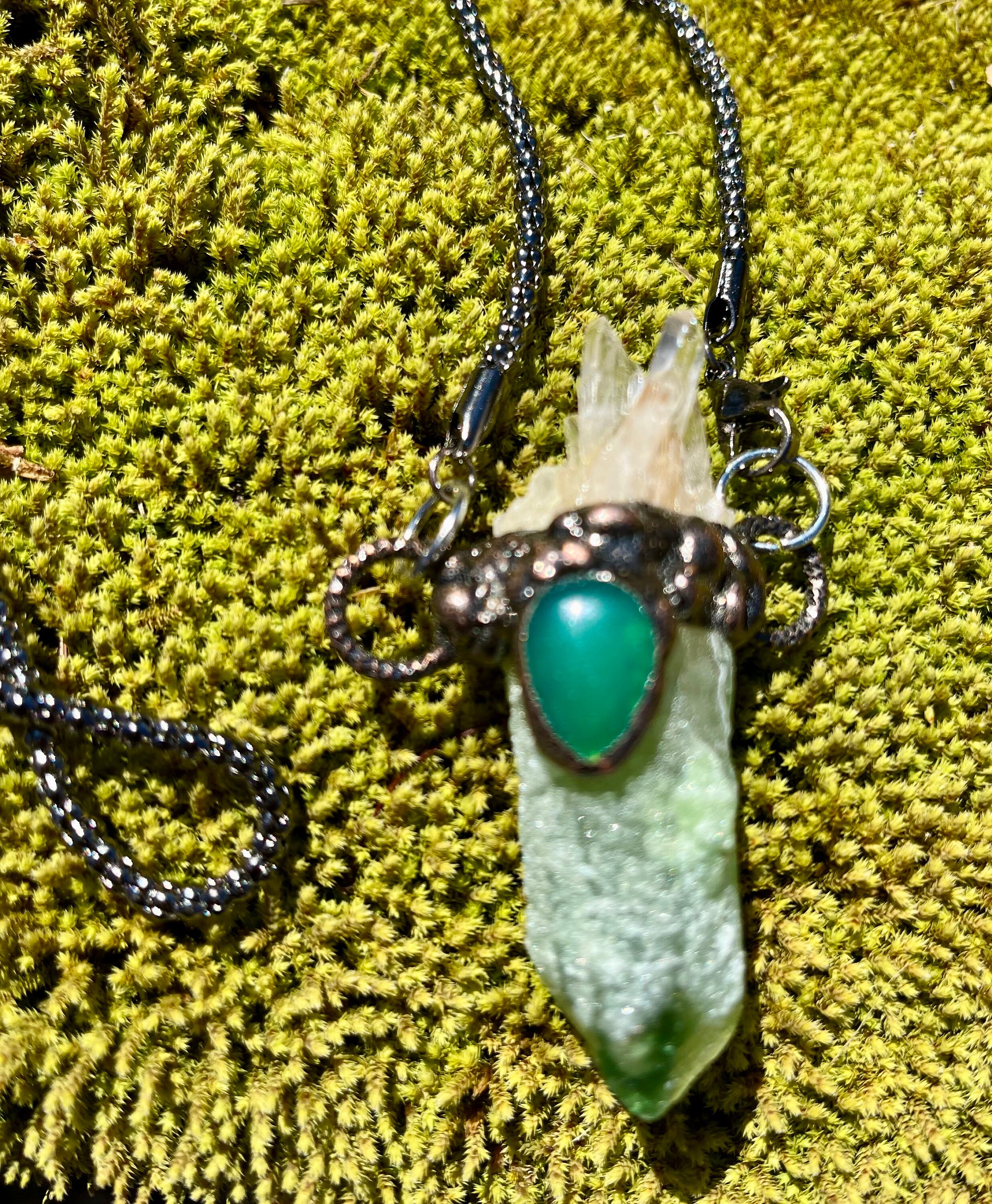 かわいい！ of Pendant Quartz Green Power Etsy - ネックレス・ペンダント