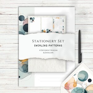 Set de papelería "Swirling Patterns" DIN A5 & US Letter - incl. sobre con inserto a juego [IMPRIMIBLE]