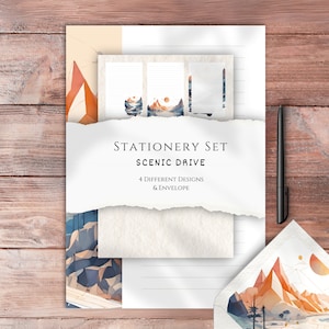 Set de papelería "Scenic Drive" DIN A5 & US Letter - incl. sobre con inserto a juego [IMPRIMIBLE]