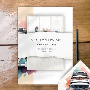 Set de papelería "Van Ventures" DIN A5 & US Letter - incl. sobre con inserto a juego [IMPRIMIBLE]