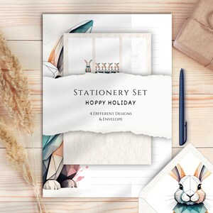 Set de papelería "Hoppy Holiday" DIN A5 & US Letter - incl. sobre con inserto a juego [IMPRIMIBLE]