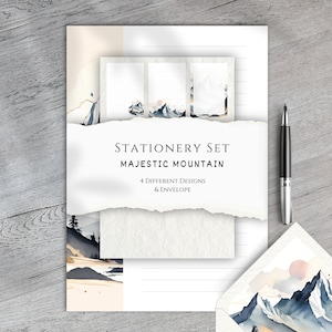Set de papelería "Majestic Mountain" DIN A5 & US Letter - incl. sobre con inserto a juego [IMPRIMIBLE]