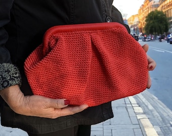 Handmade Crochet Clutch Bag: Colorful Macrame Summer Pouch