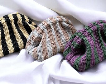 Handmade Raffia Clutch Bag , Crochet Bag , Colorful Summer Clutch , Knitted Raffia Bag , Straw Pouch Bag, Unique Gift For Her