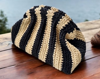 Handmade Raffia Clutch Bag , Crochet Bag , Colorful Summer Clutch , Knitted Raffia Bag , Straw Pouch Bag, Unique Gift For Her