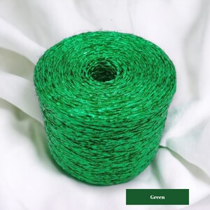 Filato di rafia metallizzato, forniture artigianali lucide per progetti all'uncinetto, corda di carta scintillante, regalo perfetto per gli artigiani Verde