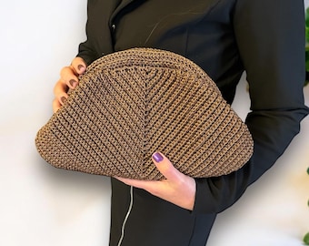 Handmade Crochet Clutch Bag: Boho Woven Purse