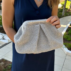 Pochette Porte-monnaie Femme Dumpling Bag - Tissée, Design Carreaux, Sac Soirée D'été Chic
