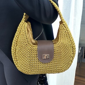 Boho Crochet Tote Bag for Women - Stylish Handmade Shoulder Purse - Unique Gift for Her