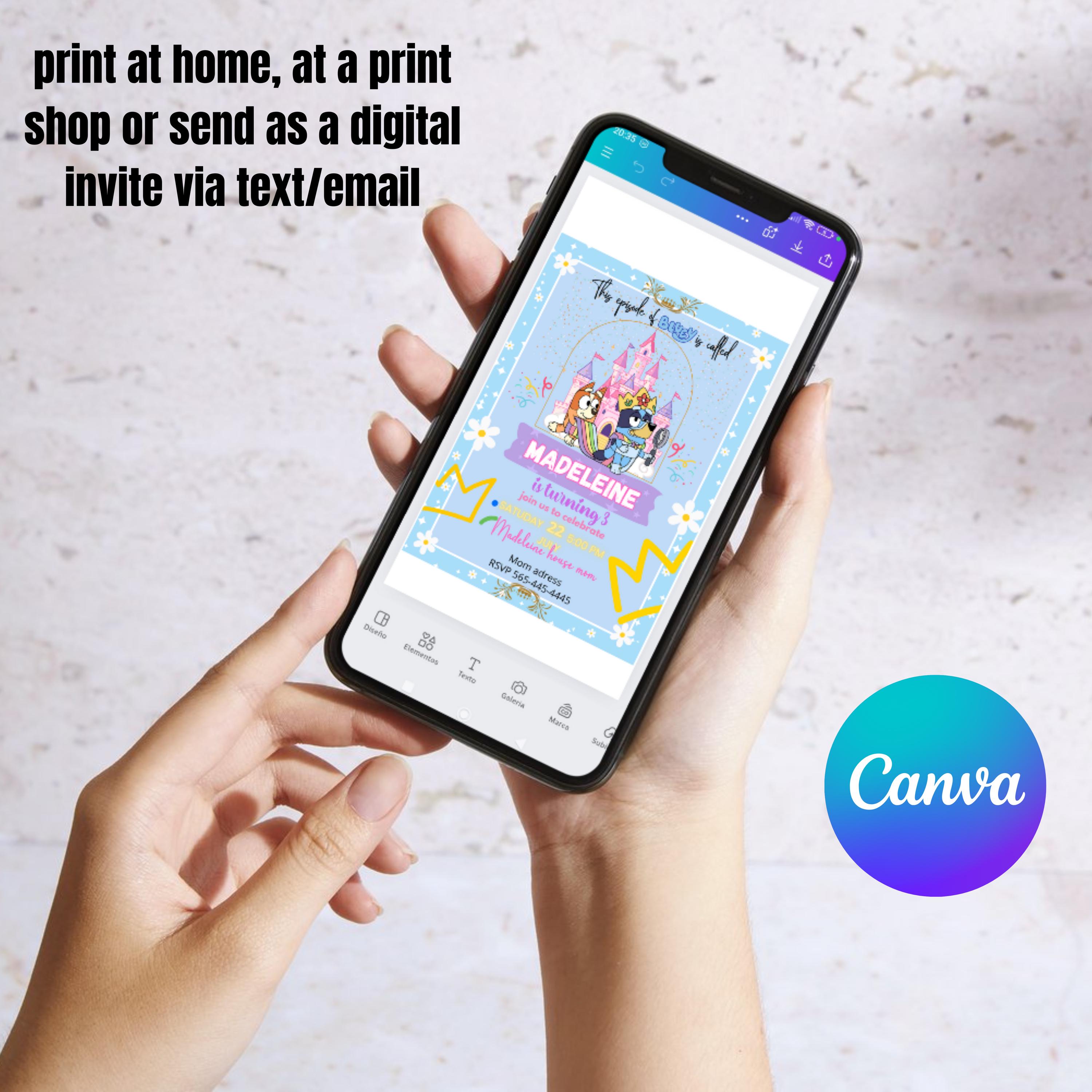 Instant Download Bluey Invitation