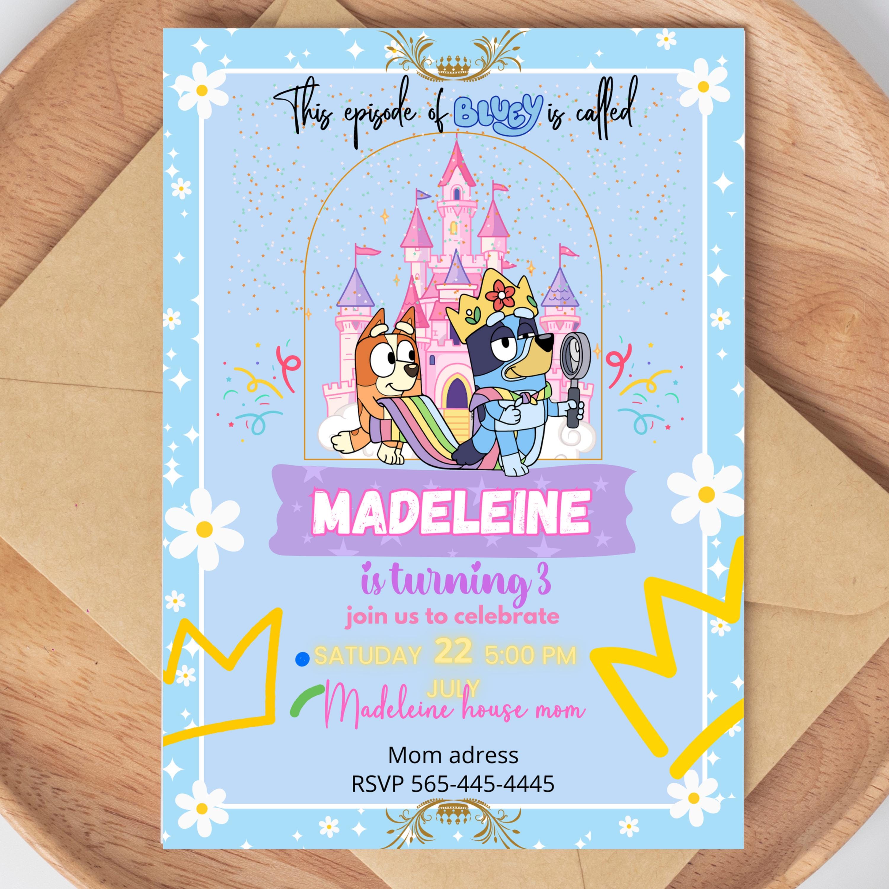 Instant Download Bluey Invitation
