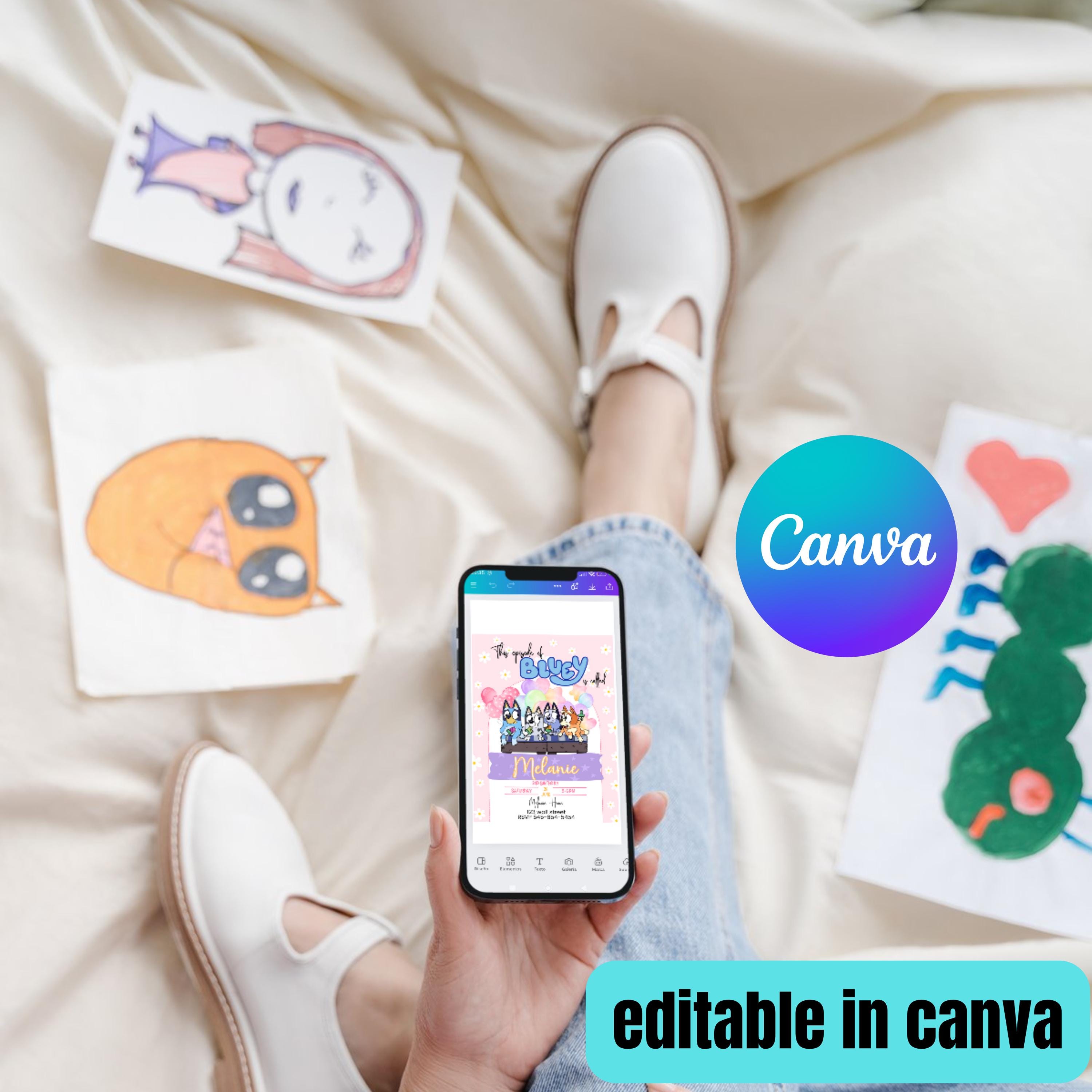 Editable Bluey Digital Invitation