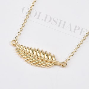 14K Gold Olive Leaf Necklace, Gold Olive Leaf Necklace, Olive Branch Necklace, Olive Leaf Charm Necklace, 14K Gold Necklace, Love Necklace.