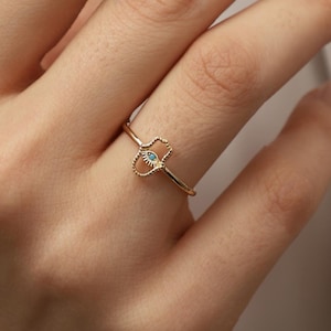 Hamsa Gold Ring, 14K Gold Hamsa Ring, Hamsa Ring, Hamsa Hand Ring, Hand Gold Ring, Handmade Ring, 14K Ring, Hamsa Gold Gift, Hand Gold Ring.