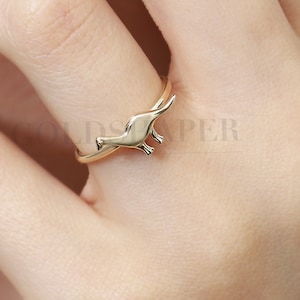 14K Gold Dinosaur Ring, Dinosaur Ring, Dinosaur Animal Ring, Animal Gold Ring, Gold Ring, Animal Ring, Animal Gold Gift, Sea Ring.