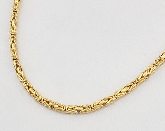 Collier Byzantin Femme Plaqué Or 24 Carats - Chaîne Longueur Ajustable 36+6 Cm - Marque DJADEE