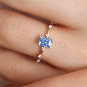 14K Gold Aquamarine Stone Ring, Aquamarine Gold Ring, Aquamarine Pear Shape Ring, Gold Aquamarine Ring, Gemstone Ring, March Birthstone Ring