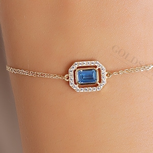 14K Gold Aquamarin Armband, Gold Aquamarin Armband, Aquamarin Armband, März Geburtsstein, Edelstein Armband, 14K Gold Armband.