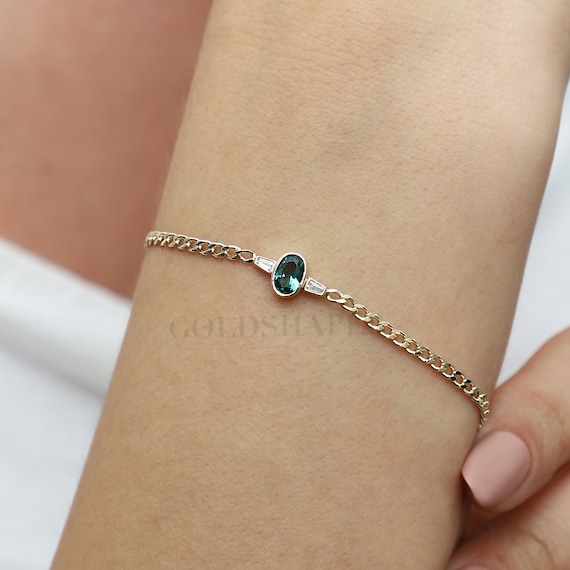 14K Gold Emerald Bracelet, 14K Gold Emerald Bracelet, Emerald Bracelet, May Birthstone, 14K Gold Bracelet, May Birthstone Ring.