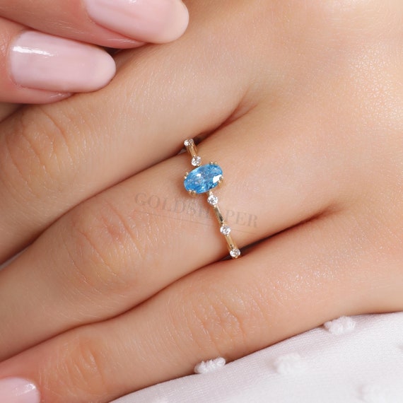 14K Gold Aquamarine Stone Ring, Aquamarine Gold Ring, Aquamarine Pear Shape Ring, Gold Aquamarine Ring, Gemstone Ring, March Birthstone Ring