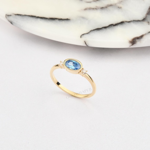 14K Gold Aquamarine Stone Ring, Aquamarine Gold Ring, Aquamarine Pear Shape Ring, Gold Aquamarine Ring, Gemstone Ring, March Birthstone Ring