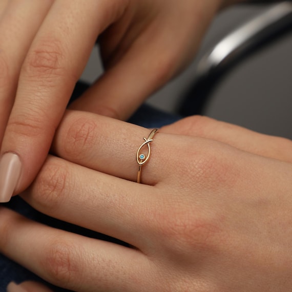 Fish Gold Ring, 14K Gold Fish Ring, Fish Ring, Fish Animal Ring, Animal Gold Ring, Handmade Ring, Animal Ring, Animal Gold Gift, Sea Ring.