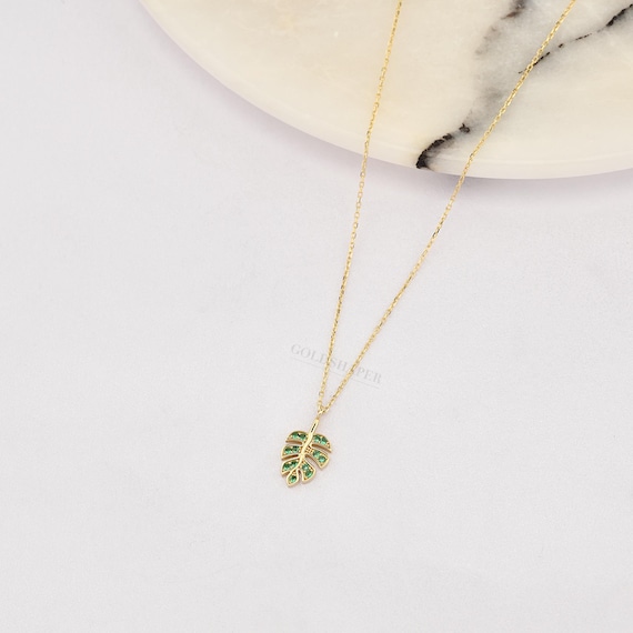 14K Gold Olive Leaf Necklace, Gold Olive Leaf Necklace, Olive Branch Necklace, Olive Leaf Charm Necklace, 14K Gold Necklace, Love Necklace.