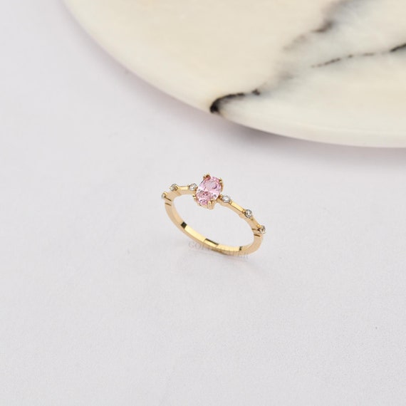 Morganite Ring, 14K Gold Morganite Ring, Morganite Oval Shape Ring, Gold Morganite Ring, Morganite Ring, June Birthstone Ring, 14K Gold Ring