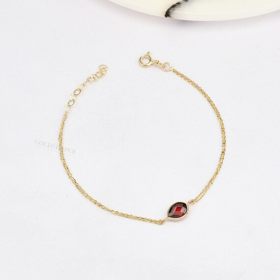 Ruby Bracelet, 14K Gold Ruby Bracelet, Ruby Bracelet, July  Birthstone, Ruby Gemstone Bracelet, 14K Gold Bracelet, July Birthstone Ring.
